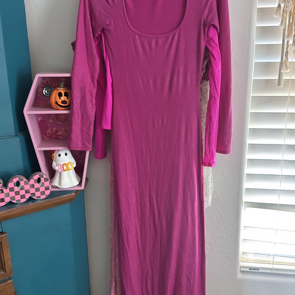 SKIMS Vibrant Pink Maxi Dress